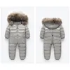 -30 Rosyjski zimowy snowuit 2020 chłopiec kurtka 80% kaczka Down odkryte ubrania dla niemowląt Dziewczyny wspinaczka na chłopięce dla dzieci kombinezon 2 ~ 5Y LJ200831