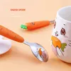 Utensile per bambini Cute Cartoon Carota Posate Materiale alimentare Kid Stoviglie in acciaio inossidabile Carota Forchetta Cucchiaio Stoviglie Cucchiaio LX4600