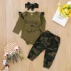 Baby Girl Clothes 0-18 Months Daddy's Little Girl Floral Leopard Camouflage Pants born Baby Outfits LJ201223