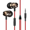 Metal Earphones Headphones In Ear Headset 3.5mm Jack Stereo with Microphone for iPhone Samsung Android Smartphones