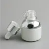 20 × 30ML فارغة الكمثرى الزجاج الأبيض قطرة زجاجة مع الألومنيوم الفضة Clourse المطاط 1OZ حاوية مستحضرات التجميل