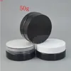 24pcs 30ml 50ml 100ml 150ml 200ml 250ml Empty Black Cosmetic Cream Jars PET Container Powder Mask Bottle With Screw Lidhigh qualtity