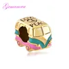 Other Peace Love Golden Colored Car Charm Beads DIY Handmade Jewelry Amulet Fit Bracelet Necklace