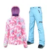 Combinaisons de ski combinaison de ski femmes hiver chaud imperméable coupe-vent vêtements de sport femme veste et pantalon neige ensemble snowboard vêtements de plein air