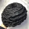 360 Wave 8mmフルレースToupee 4mm Afro Kinky CurlフルPUメンズウィッグ10Aインドのバージンの人間の髪の髪の交換黒人男性