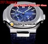 Top New PFF 40mm Sport 5712 / 1A-001 5712 Mecánico Cuerda manual Reloj para hombre Moon Phase Power Reserve D-Blue Dial Correa de cuero Hello_Watch