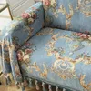 European Luxury Tassel Sofa Slipcover Couch Cover 1/2/3/4 Seater Jacquard Fleur Meubles Inclinables Chaise Canapé Serviette LJ201216