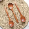 Wood Soup Coffee Spoons Teaspoon Wooden Mixing Stirring Cooking Long Handle Spoon Japanese Style Kitchen Utensil Tableware BH4267 TYJ