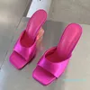 Scivoli accoglienti di alta qualità Pantofole in pelle da donna Moda Strani sandali con tacco arancioni trasparenti Open Toe Scarpe estive Taglia 41 Y2