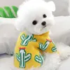 가을과 겨울 두꺼운 선인장 인쇄 애완 동물 니트 스웨터 고양이 테디 Bichon Pomeranian Schnauzer 작은 개 개 옷 201127