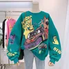 Zity Karikatür Hoodies Güz Kadınlar Tops Ince Tipi Jumper Hoodie Sonbahar Kış Kore Moda Lazlık tarzı Kız Kazak 201020