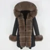 Women's Fur Faux OFTBUY Fashion Winter Jacket Women Real Coat Natural Collar Loose Long Parkas Big Outerwear Detachable 221006