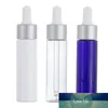 30ml 1oz Essential Oil Dropper Bottle Blue Clear Glass Pipette Container Förpackning Flaskor med Silverring