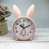 Kleine Wecker Kreative Uhr Alarm Entzückende Kaninchen Nachttisch Nette Kinder Cartoon Mute Uhr Student Einfache Baby Zimmer Dekor LJ201204