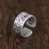 Guaranteed 925 Silver Rings Men Women Lotus Heart Sutra Buddha Rings Buddhism Jewellery Resizable Bague Argent Y01227354085