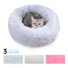 Camas de gato Mobiliário Redondo Cão Cama Long Plush Canil Casa Lavável Casa de algodão macio Sofá para pequenos grandes cesta de chihuahua