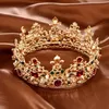 Barok Retro Luxe Parel Crystal Gold Crown Bridal Wedding Sieraden Tiaras Crowns Pageant Jurk Haaraccessoires 220216