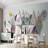 Murale auto-adhésive personnalisée Simple Simple Géométrie Tropical Plante Tropical Feuilles Art Papier peint Salon 3D Toile imperméable