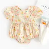 Combinaison infantile Nouveau-né Romper Été pour fille à manches courtes Enfant bébé Sunsuit Vêtements 201029