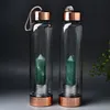 Чакра Crystal Water Bottle Bottle Gemstone Point Reiki Rose Gold Нержавеющая целевочный цитрин из ручной работы с рукавом для женщин WO