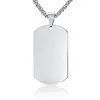 2021 Stainless steel Army Dog Tags Mirror surface blank and laser engravable thickness 1.8mm pendants