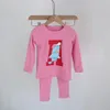 작은 상어 패턴 아이들의 긴 소매 셔츠 + 바지, 아이 가을, 겨울 속옷 기본 00965