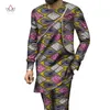 Осенние африканские мужские брюки набор традиционные верхние и брюки набор Даники африканский воск печатает одежду плюс размер грузоподъемных костюмов LJ201126