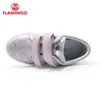 FLAMINGO Print Frühling Echtes Leder Atmungsaktive Hakenschlaufe Outdoor-Sneaker für Mädchen Größe 27-33 -FD-1858 LJ201202