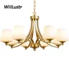 American Style Glass Pendant Lamp Classic Iron Suspension Light Hotel Villa Mall Cafe Living Dinning Bedroom Hängande belysning