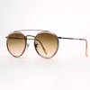 Gafas de sol redondas de moda Puente doble Vintage Conducción de gafas de sol
