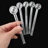 3cm Big Ball Bruciatore a nafta Tubo in vetro 5,9 pollici Spessore Pyrex Tubo in vetro trasparente Bubble Dot Nail Tips Burning Jumbo Hand Pipes Accessori per fumatori per fumatori Strumenti