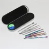 Titanium Dry Herb Dabber Gereedschap DAB Tool Set met Silicone Wax Dab Container Zipper Case Rainbow 5 Styles DAB Tool