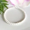 MG1049 Bracciale in pietra lavica bianca Bracciale con diffusore di olio essenziale Gioielli per aromaterapia Bracciale elasticizzato con perline laviche delicate