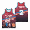 Basketball Film 2 Coyote Movie Jersey X Looney Tunes Wile The Camp HipHop For Sport Fans Pure Cotton Hip Hop Embroidery And Stitched Blue Red White Color High Quality