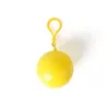 Disposable Raincoat Plastic Ball Key Chain Disposable Raincoats Portable Spherical Case Traveling Hiking Camping Raincoat KKB3954