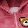 Toddler inverno bebê menino menina roupa conjunto manter quente engrossar cartoon urso padrão infantil roupas crianças roupas esporte terno lj201221