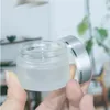 10Pcs 15ml nachfüllbare Mattglas-Creme Flaschen mit Silber Spiral-Plastikkappe Exquisite Geschenke Skin Care Products leeren Vial