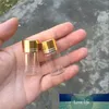 100 pcs 22x45 mm 7 ml Small Glass Bottles With Golden Screw Plastic Cap Transparent Essential Oil Spice Glass Vials