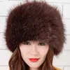 Berets Fashion Velvet Zima Ciepła Kopuła Czapki Faux Fur Hat Fałszywe Kapelusze Dla Kobiet Czapki Bone D-1861