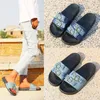 Vrouwen Slippers Zomer Holle ademend Slippers Sandalen Platte Vrouwen Canvas Casual Schoenen Slippers Muilezels Blauw Denim X1020