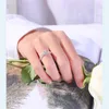 Классическая женская цветочная лаборатория алмазное кольцо стерлингового серебра 925 съедобное кольца для женщин