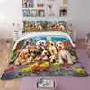 Set copripiumino stampato per cani Queen Super King Size Set biancheria da letto per animali Copripiumino Biancheria da letto con federe per bambini Bambini 2266d