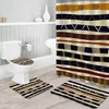 Tribal Retro Ethnic Shower Curtain Set Nonslip Mattor Toalettlock lock och badmatta vattentäta badrumsgardiner1105917