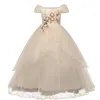 Girl's Dresses Princess Dress For Wedding Formal Floral Long Prom Graduation Gown Teenager Girl Year Vestidos 10 14 Years