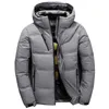 Pato para baixo jaqueta homens curto quente grosso qualidade zíper com capuz para baixo casacos masculino casacos de inverno homens jaqueta 201126