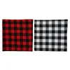 Christmas Buffalo Check Plaid Throw Pillow Case Covers Cushion Cases for Farmhouse Home Decor Red and Black 18 Inch JK2010XB