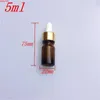 Wholesale 5ml Amber Glass Reagent Liquid Pipette Bottle Eye Dropper Drop Aromatherapy 24pcs/lothigh qualtity