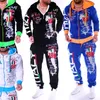 ZOGAA MENS TRACKSUITカジュアルスウェットスーツメン2ピースセットアウトフィットスポーツウェアトップスとパンツメンズマッチングセットワークアウトトラックスーツ201128