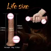 Dildo réaliste masturbation telescopique vibrante poussée avec du pénis de chauffage de tassement de tassement bite à distance sans fil pour femmes9594622