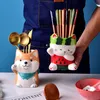 Cartoon Ceramic Chopsticks Organizer Cute Animal Flatware Cylinder Multi Purpose Kitchen Stoarge Holder Utensils Drainer Tank